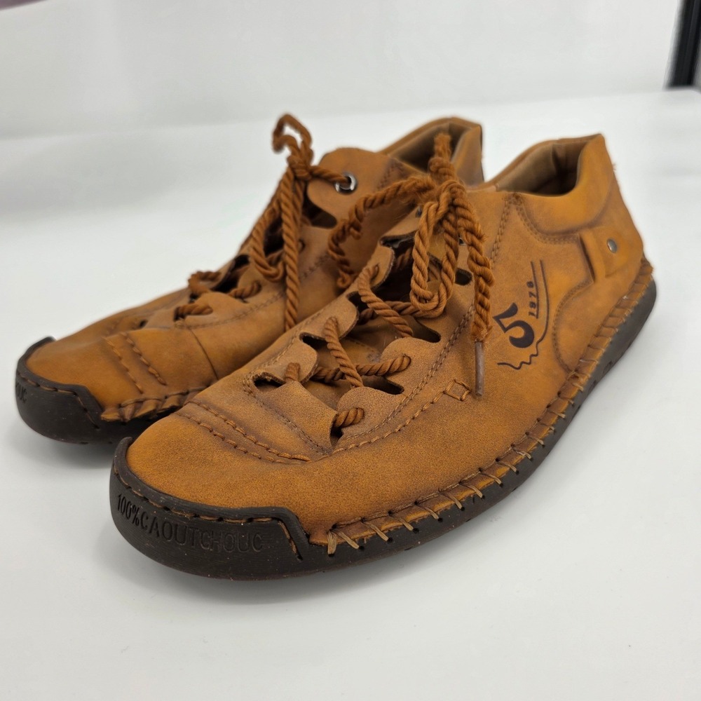 Mens 5 1978 Casual Leather Shoes Ankle Boots Lace‎ Up Rubber Sole